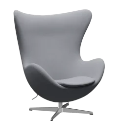 3316 Ægget loungestol, stel i børstet aluminium af Arne Jacobsen