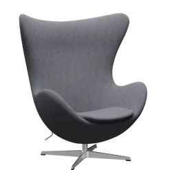 3316 Ægget loungestol, stel i børstet aluminium af Arne Jacobsen