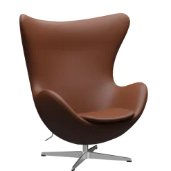 3316 Ægget loungestol, stel i børstet aluminium af Arne Jacobsen