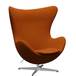 3316 Ægget loungestol, stel i børstet aluminium af Arne Jacobsen