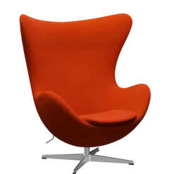 3316 Ægget loungestol, stel i børstet aluminium af Arne Jacobsen