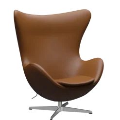3316 Ægget loungestol, stel i børstet aluminium af Arne Jacobsen