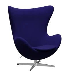 3316 Ægget loungestol, stel i børstet aluminium af Arne Jacobsen