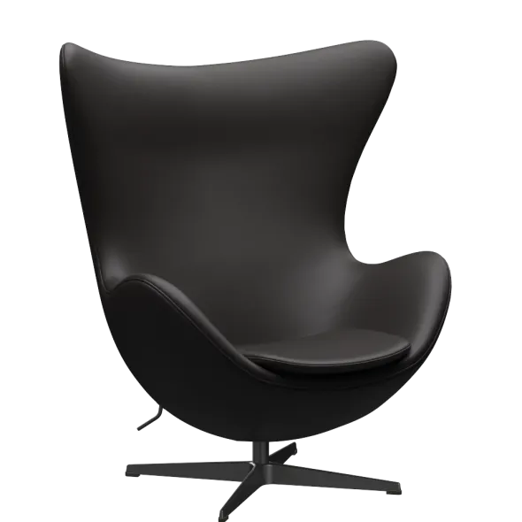 3316 Ægget loungestol, stel i sort af Arne Jacobsen