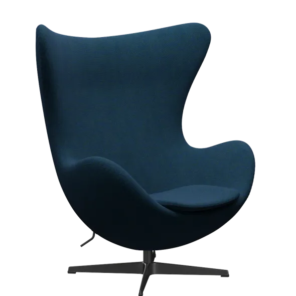 3316 Ægget loungestol, stel i sort af Arne Jacobsen