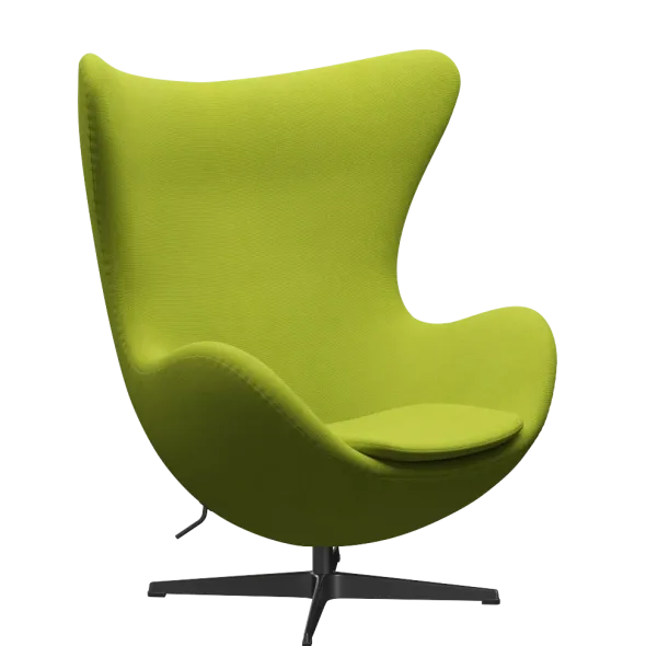 3316 Ægget loungestol, stel i sort af Arne Jacobsen