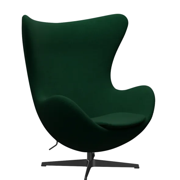 3316 Ægget loungestol, stel i sort af Arne Jacobsen