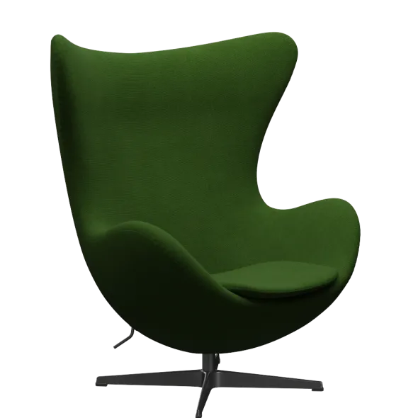 3316 Ægget loungestol, stel i sort af Arne Jacobsen