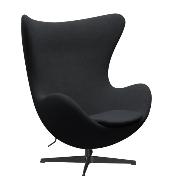 3316 Ægget loungestol, stel i sort af Arne Jacobsen