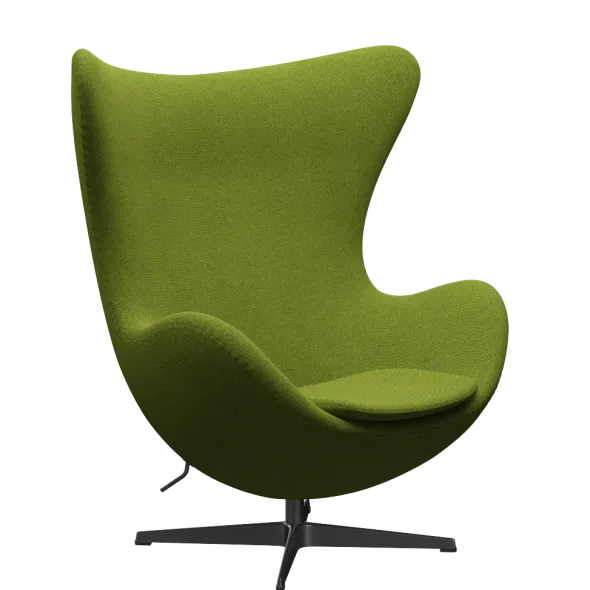 3316 Ægget loungestol, stel i sort af Arne Jacobsen