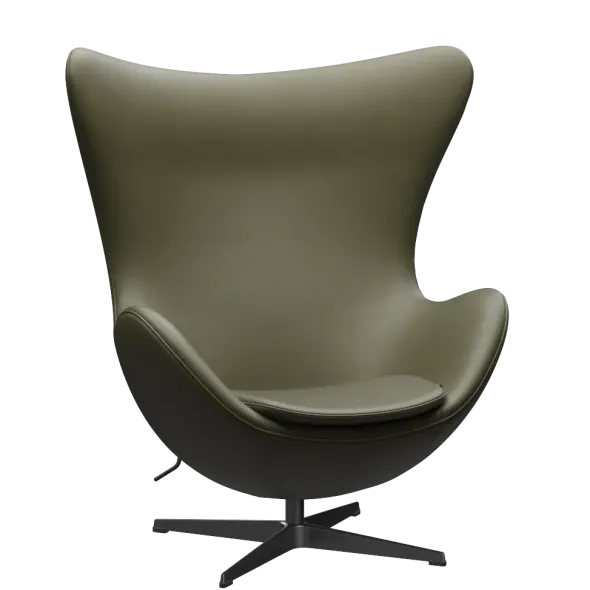 3316 Ægget loungestol, stel i sort af Arne Jacobsen