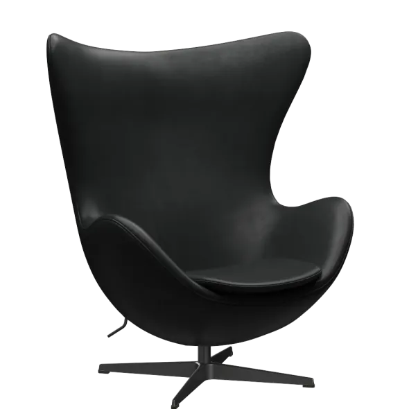3316 Ægget loungestol, stel i sort af Arne Jacobsen