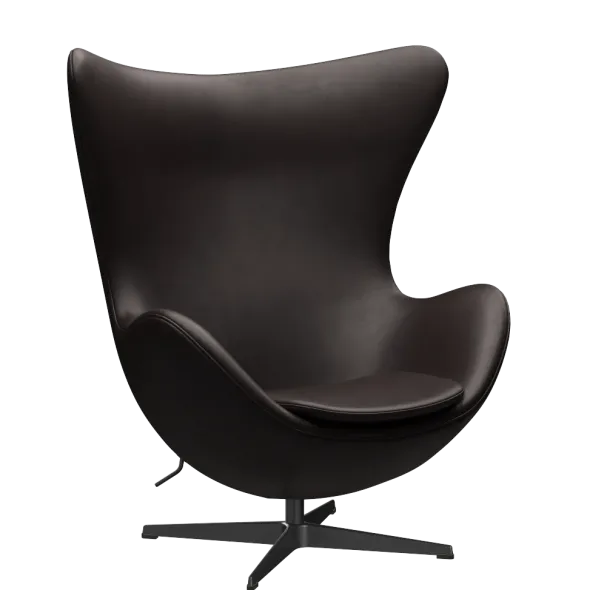 3316 Ægget loungestol, stel i sort af Arne Jacobsen
