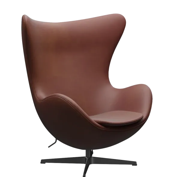3316 Ægget loungestol, stel i sort af Arne Jacobsen