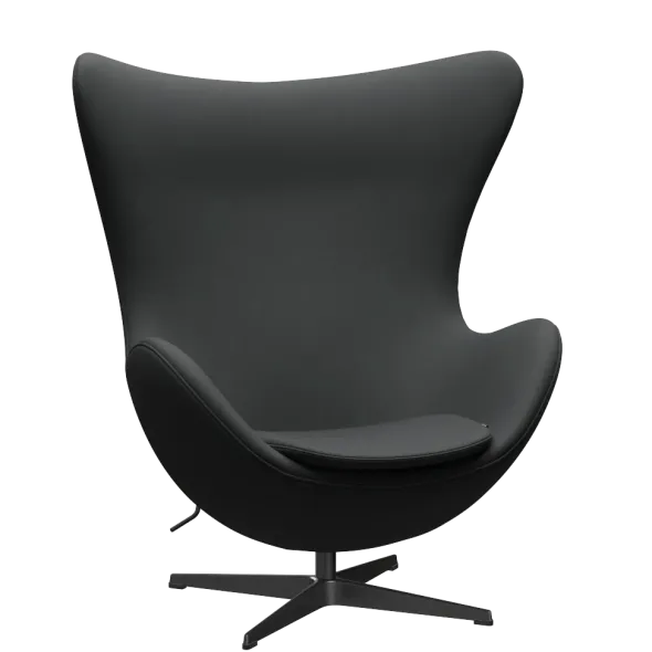 3316 Ægget loungestol, stel i sort af Arne Jacobsen