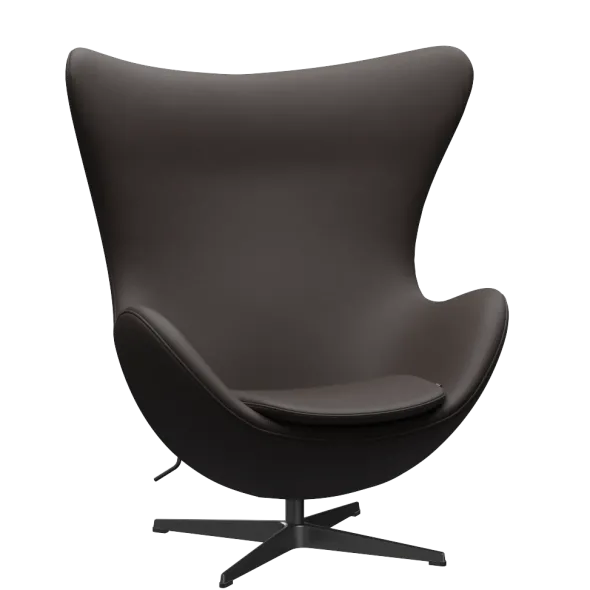 3316 Ægget loungestol, stel i sort af Arne Jacobsen