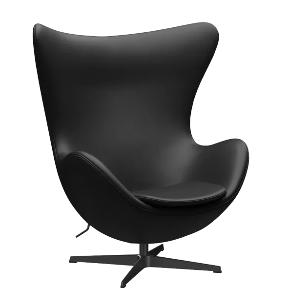 3316 Ægget loungestol, stel i sort af Arne Jacobsen