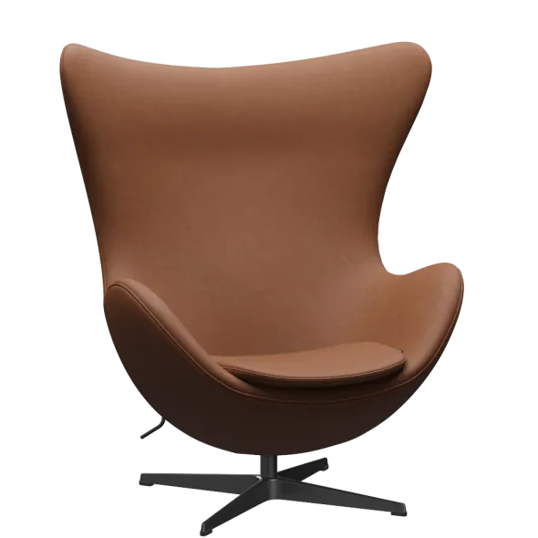 3316 Ægget loungestol, stel i sort af Arne Jacobsen