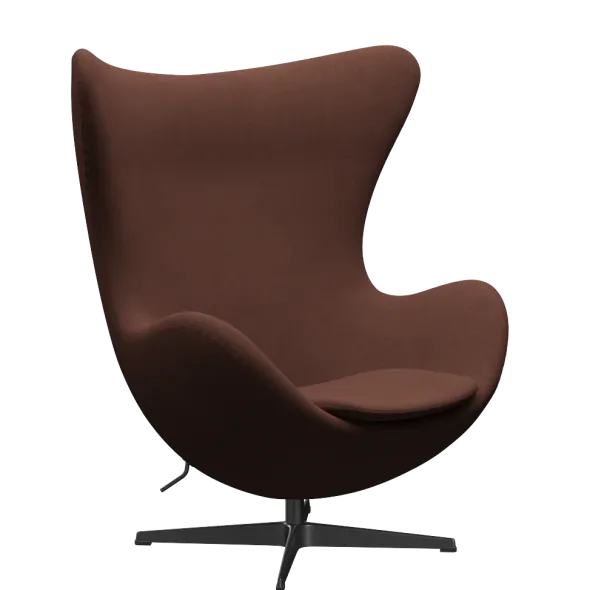 3316 Ægget loungestol, stel i sort af Arne Jacobsen