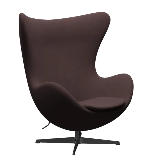3316 Ægget loungestol, stel i sort af Arne Jacobsen