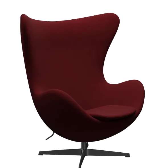 3316 Ægget loungestol, stel i sort af Arne Jacobsen