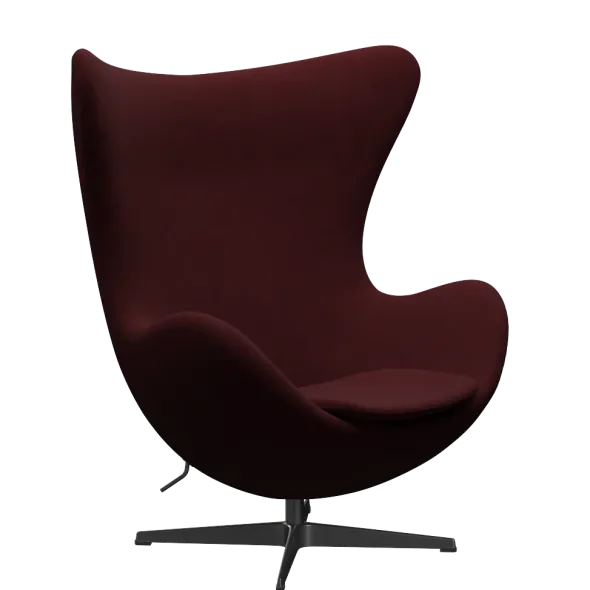 3316 Ægget loungestol, stel i sort af Arne Jacobsen