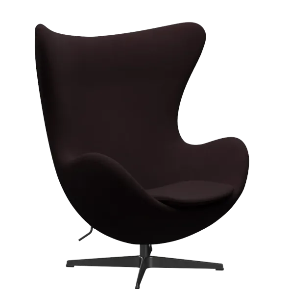 3316 Ægget loungestol, stel i sort af Arne Jacobsen