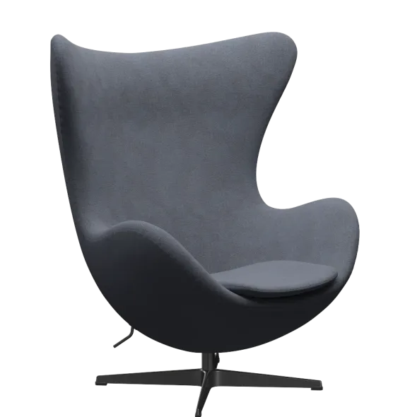 3316 Ægget loungestol, stel i sort af Arne Jacobsen
