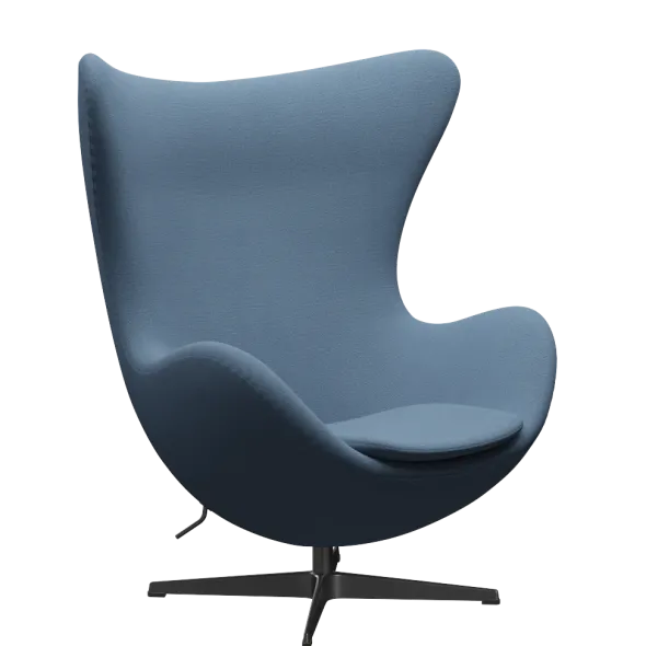 3316 Ægget loungestol, stel i sort af Arne Jacobsen