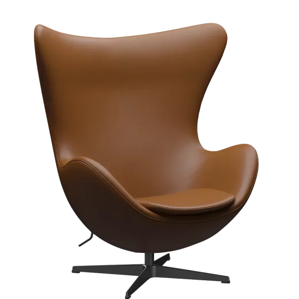 3316 Ægget loungestol, stel i sort af Arne Jacobsen