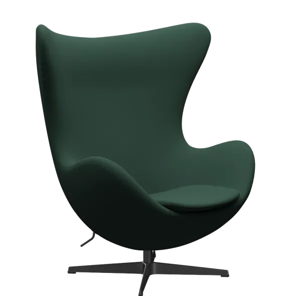 3316 Ægget loungestol, stel i sort af Arne Jacobsen