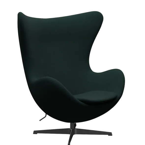 3316 Ægget loungestol, stel i sort af Arne Jacobsen