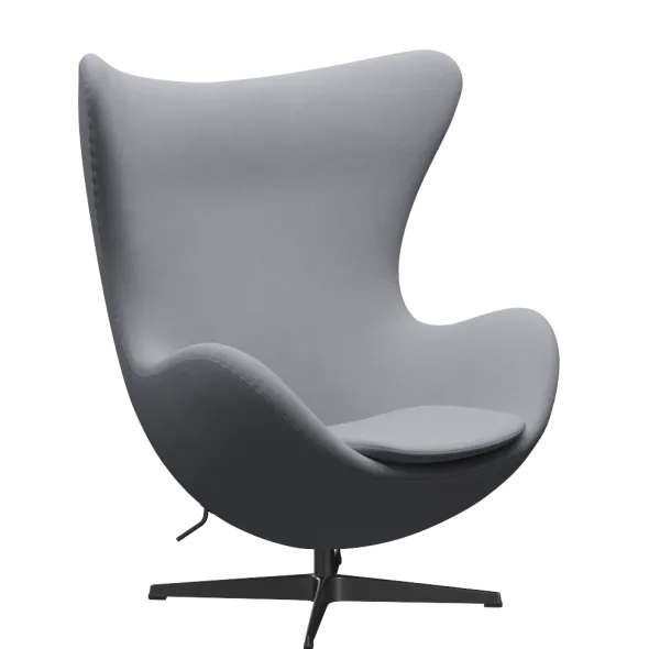 3316 Ægget loungestol, stel i sort af Arne Jacobsen