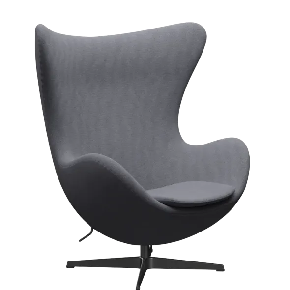 3316 Ægget loungestol, stel i sort af Arne Jacobsen