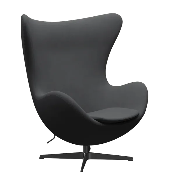 3316 Ægget loungestol, stel i sort af Arne Jacobsen