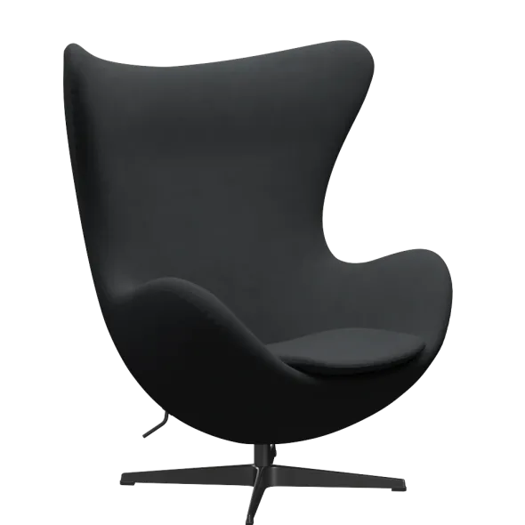 3316 Ægget loungestol, stel i sort af Arne Jacobsen