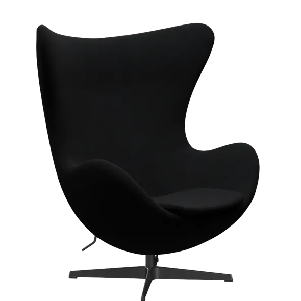 3316 Ægget loungestol, stel i sort af Arne Jacobsen