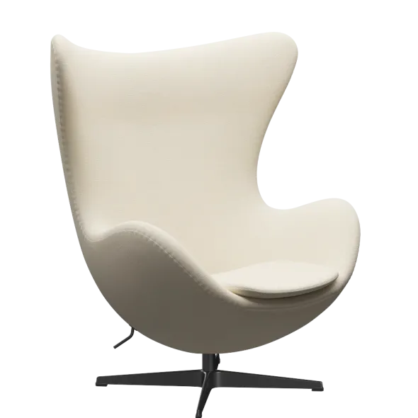 3316 Ægget loungestol, stel i sort af Arne Jacobsen