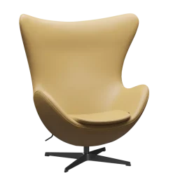 3316 Ægget loungestol, stel i sort af Arne Jacobsen