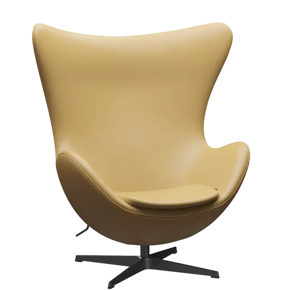 3316 Ægget loungestol, stel i sort af Arne Jacobsen