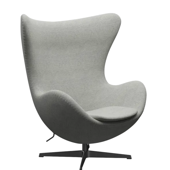 3316 Ægget loungestol, stel i sort af Arne Jacobsen