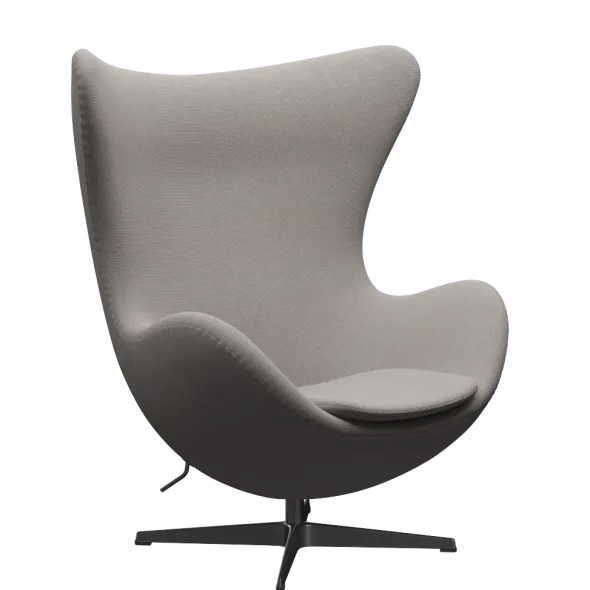 3316 Ægget loungestol, stel i sort af Arne Jacobsen