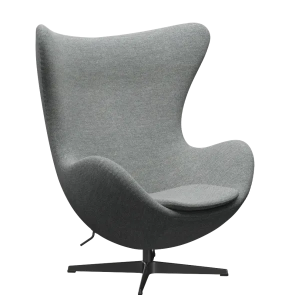 3316 Ægget loungestol, stel i sort af Arne Jacobsen