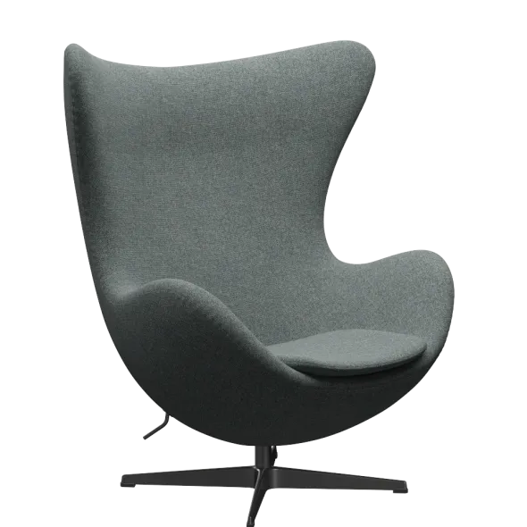 3316 Ægget loungestol, stel i sort af Arne Jacobsen