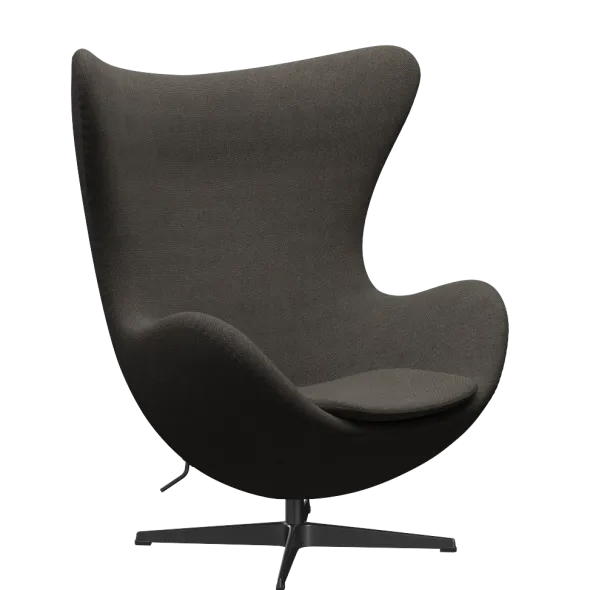 3316 Ægget loungestol, stel i sort af Arne Jacobsen