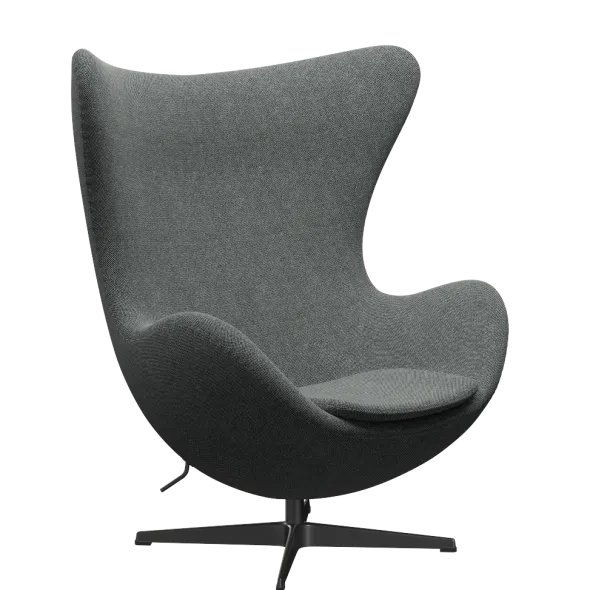 3316 Ægget loungestol, stel i sort af Arne Jacobsen