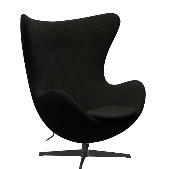 3316 Ægget loungestol, stel i sort af Arne Jacobsen