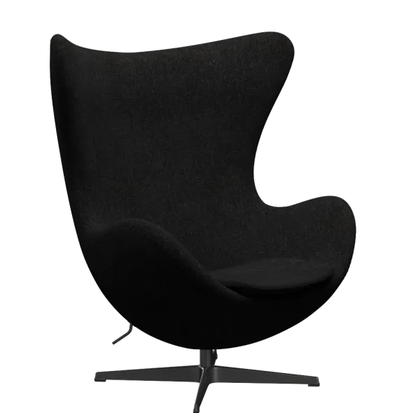 3316 Ægget loungestol, stel i sort af Arne Jacobsen