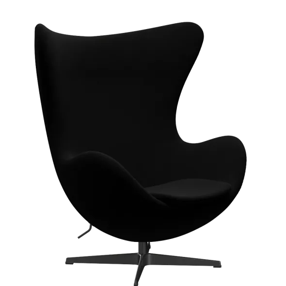 3316 Ægget loungestol, stel i sort af Arne Jacobsen