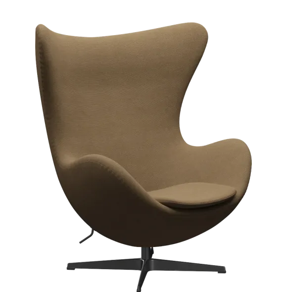 3316 Ægget loungestol, stel i sort af Arne Jacobsen